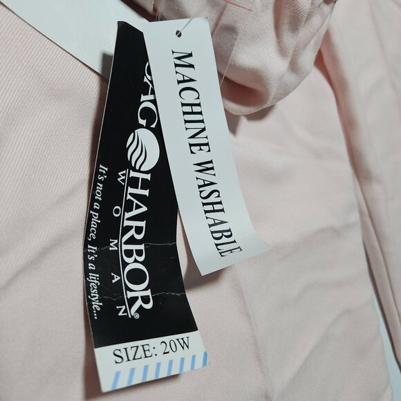 Sag Harbor Pink Polyester Pants Womens Plus Size 20W Straight Leg Elastic Waist - Picture 4 of 6